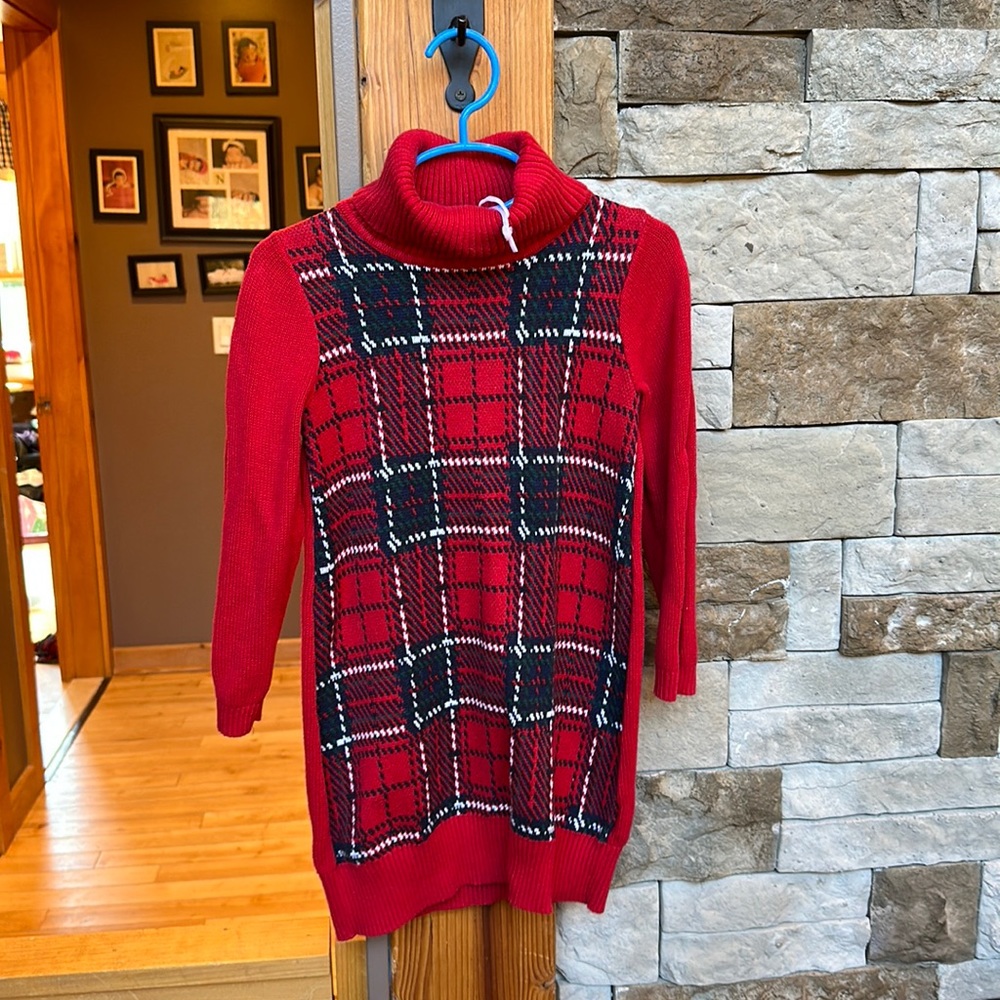 Girl’s Plaid Hope and Henry Sweater Dress Size 5